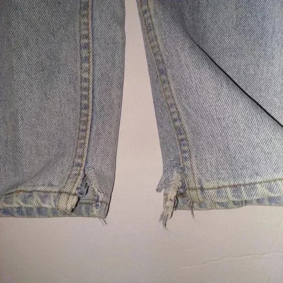 Vtg  80s Levis 505 Denim Jeans Sz 34x36 Light Wash Orange Tab USA 40550-0234 - Picture 9 of 11